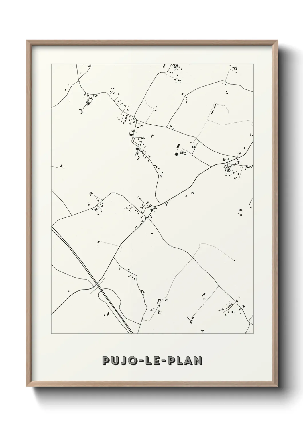 Une affiche de carte sur Pujo-le-Plan