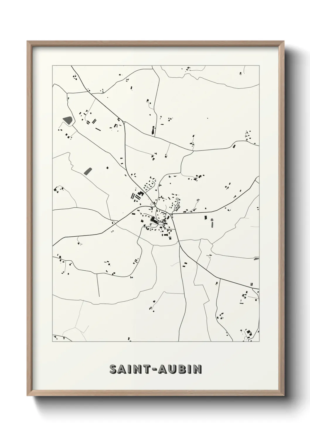 Une affiche de carte sur Saint-Aubin