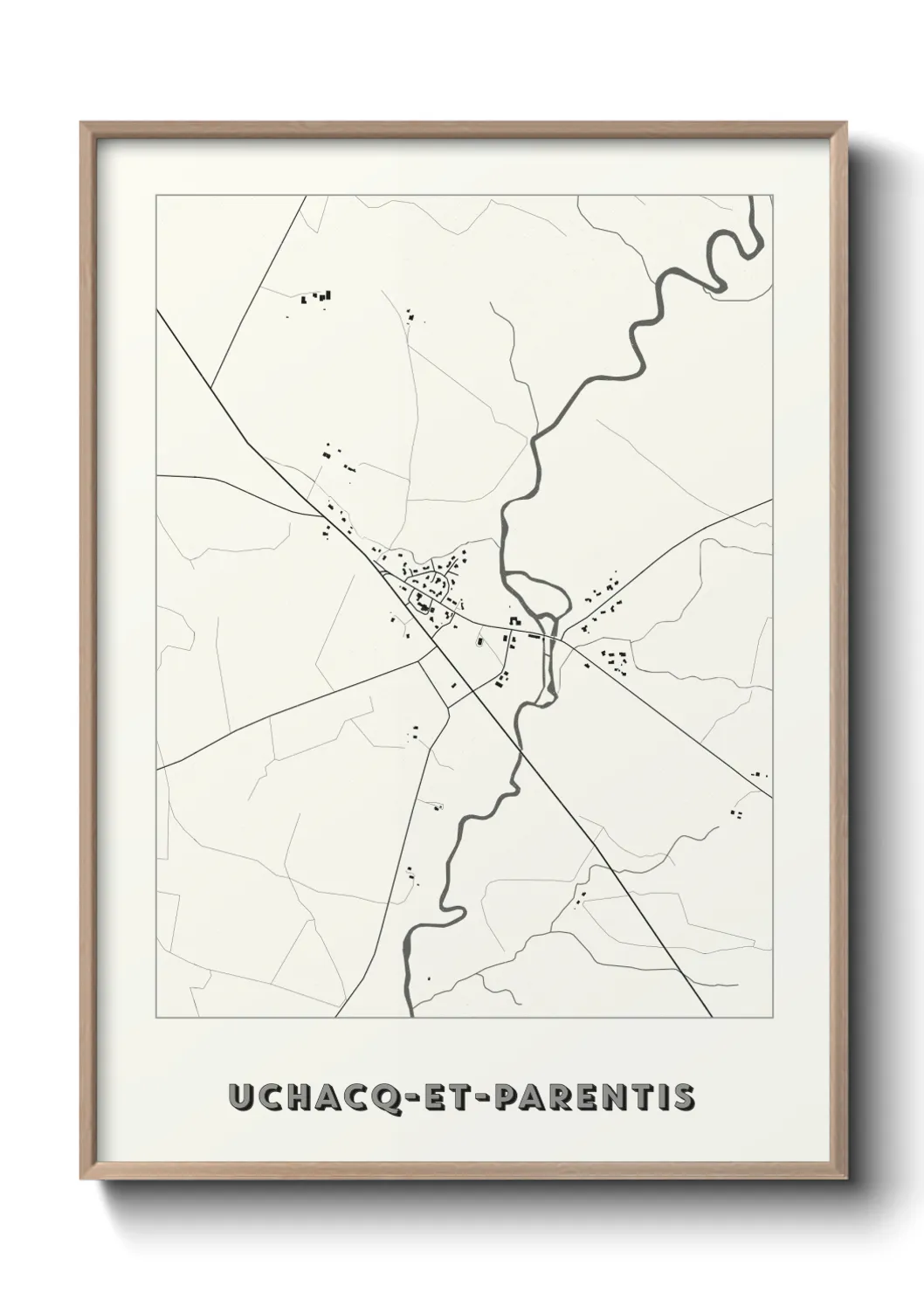 Une affiche de carte sur Uchacq-et-Parentis