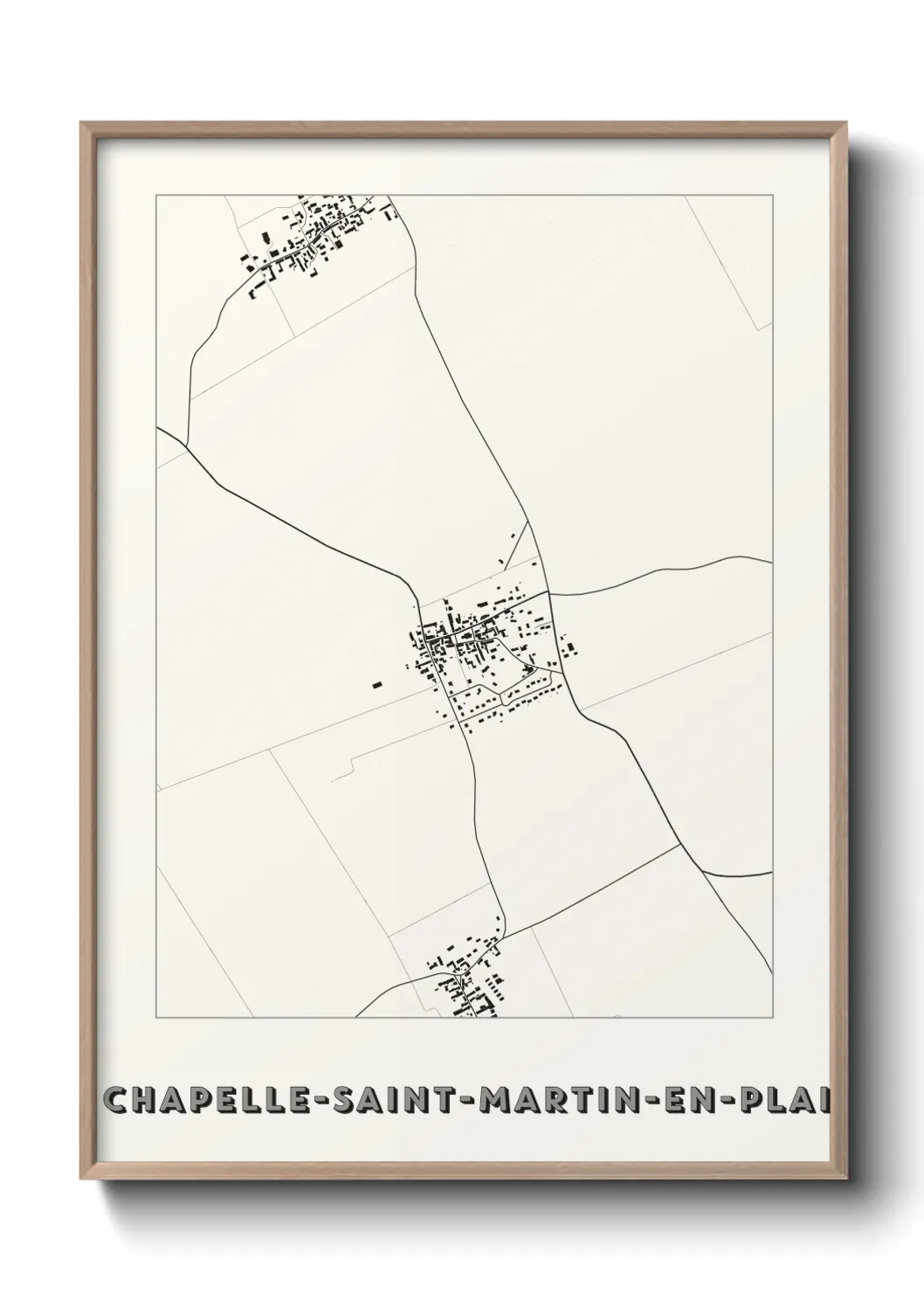 Une affiche de carte sur La Chapelle-Saint-Martin-en-Plaine