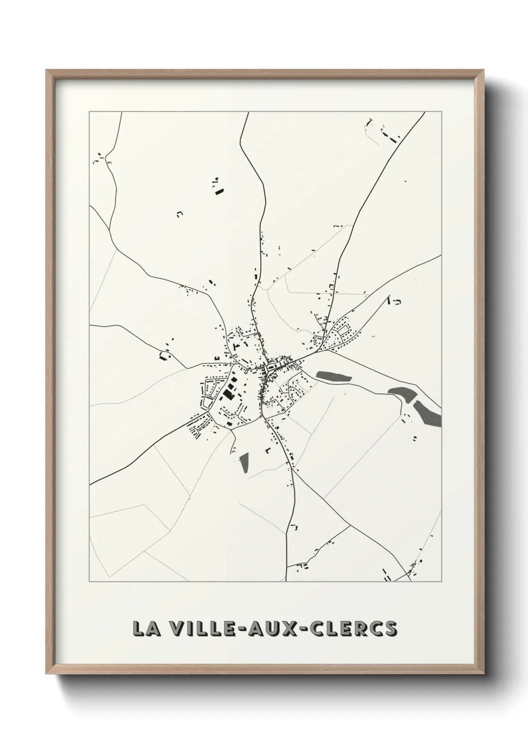 Une affiche de carte sur La Ville-aux-Clercs