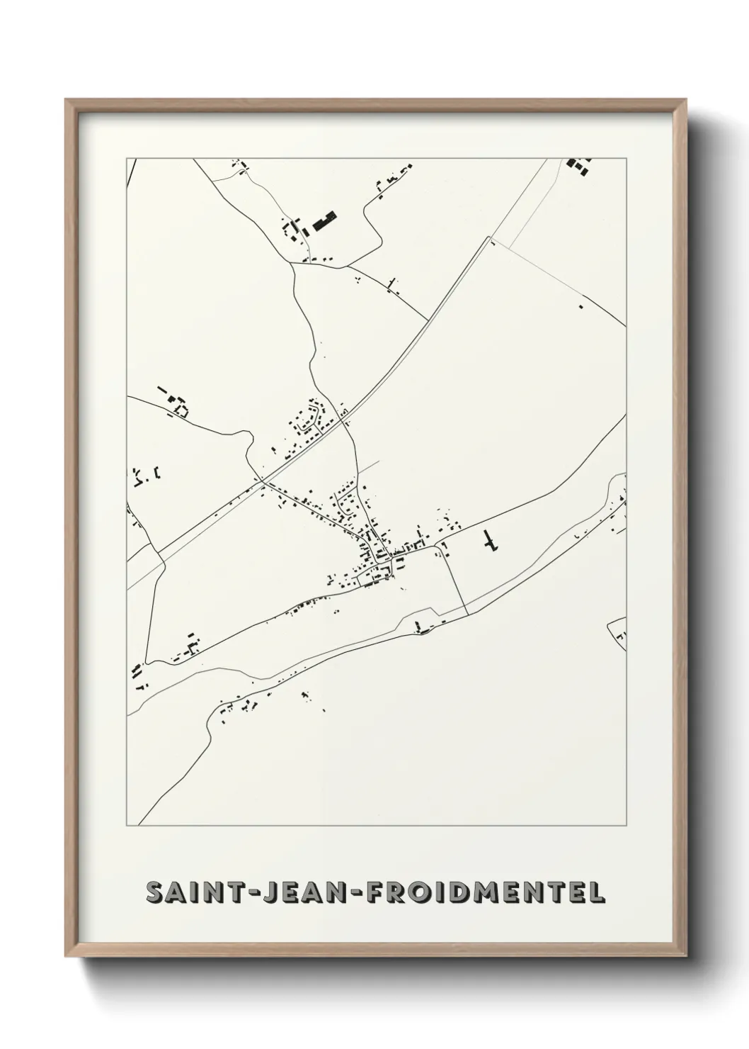 Une affiche de carte sur Saint-Jean-Froidmentel