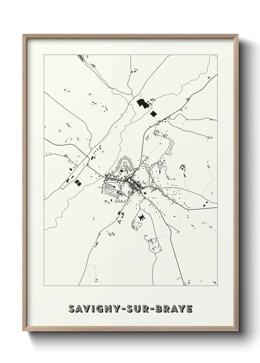 Une affiche de carte sur Savigny-sur-Braye