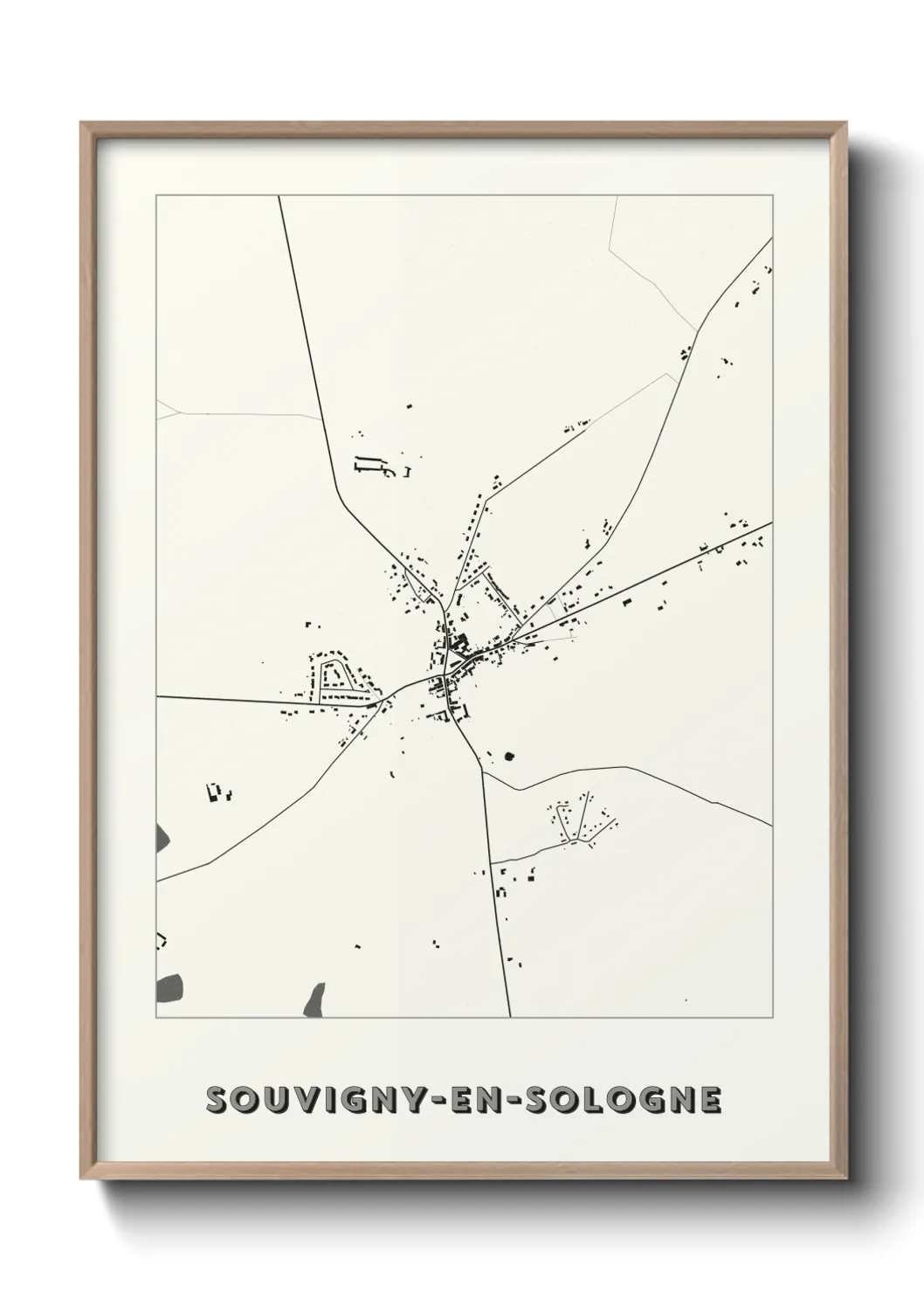Une affiche de carte sur Souvigny-en-Sologne