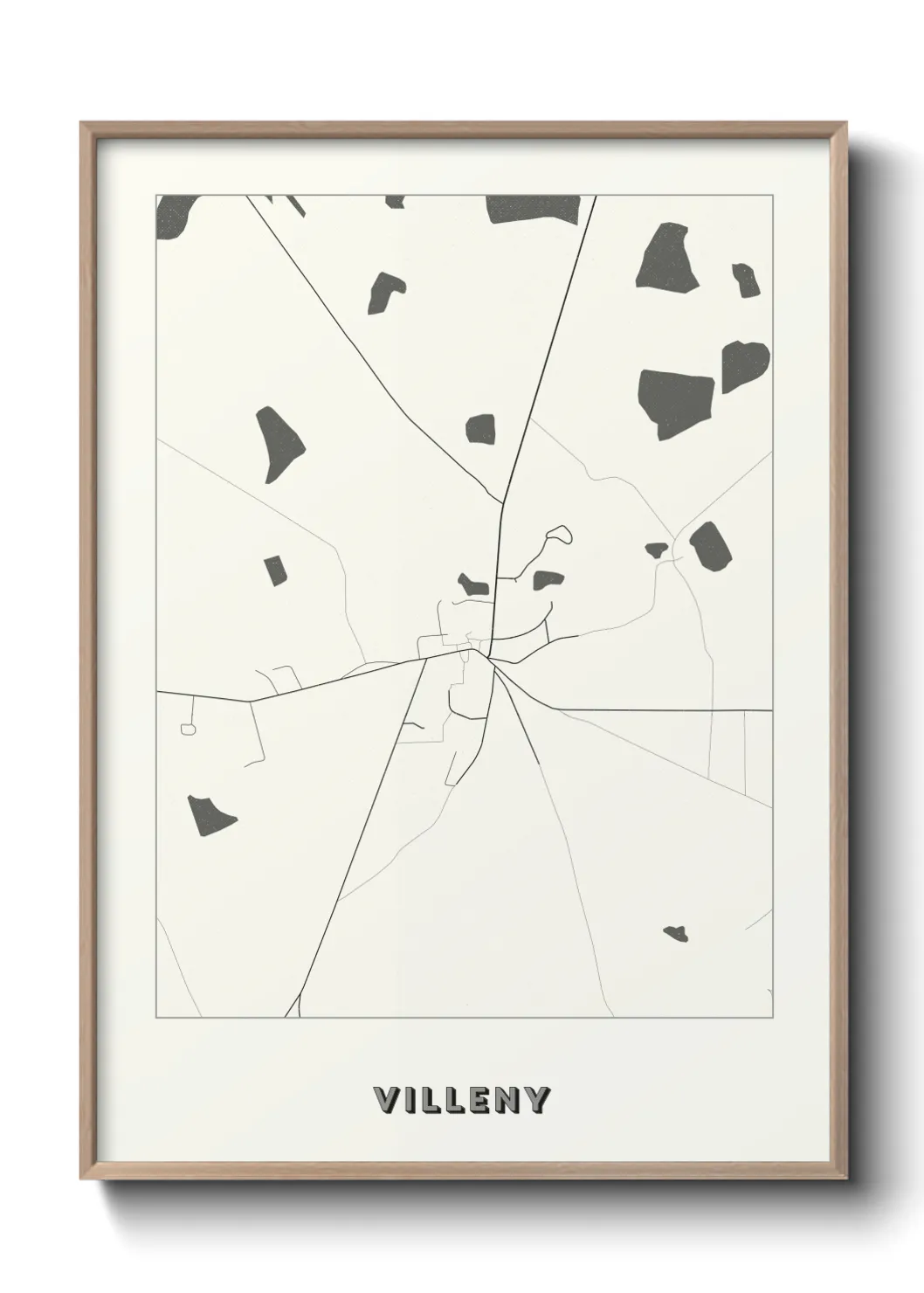 Une affiche de carte sur Villeny