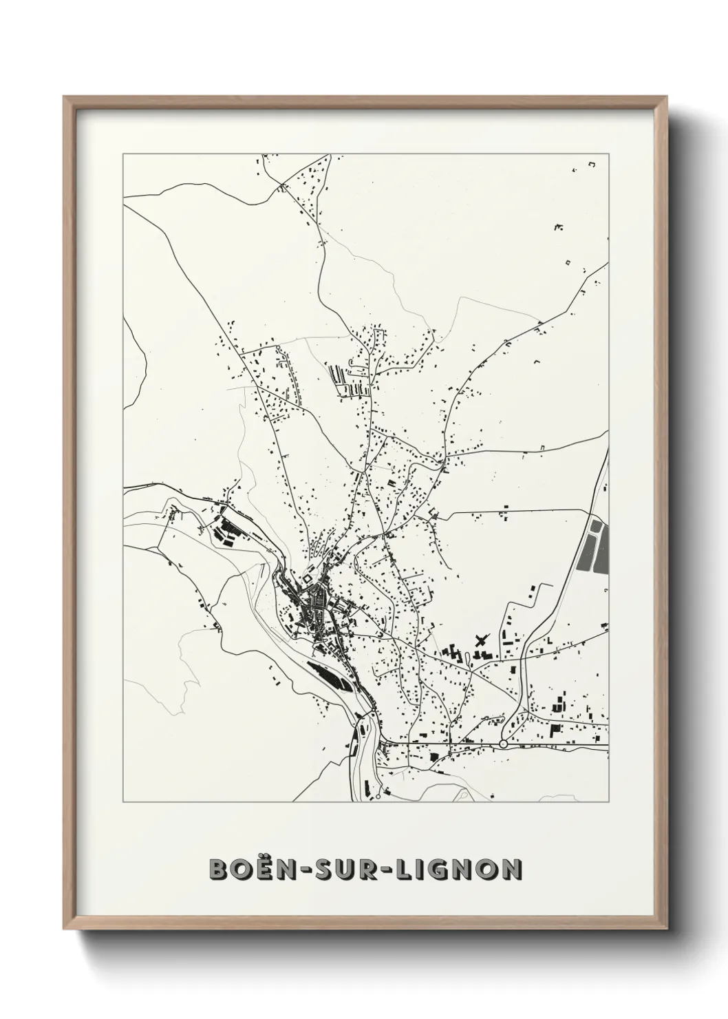 Une affiche de carte sur Boën-sur-Lignon