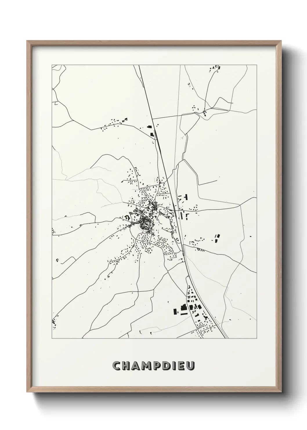Une affiche de carte sur Champdieu