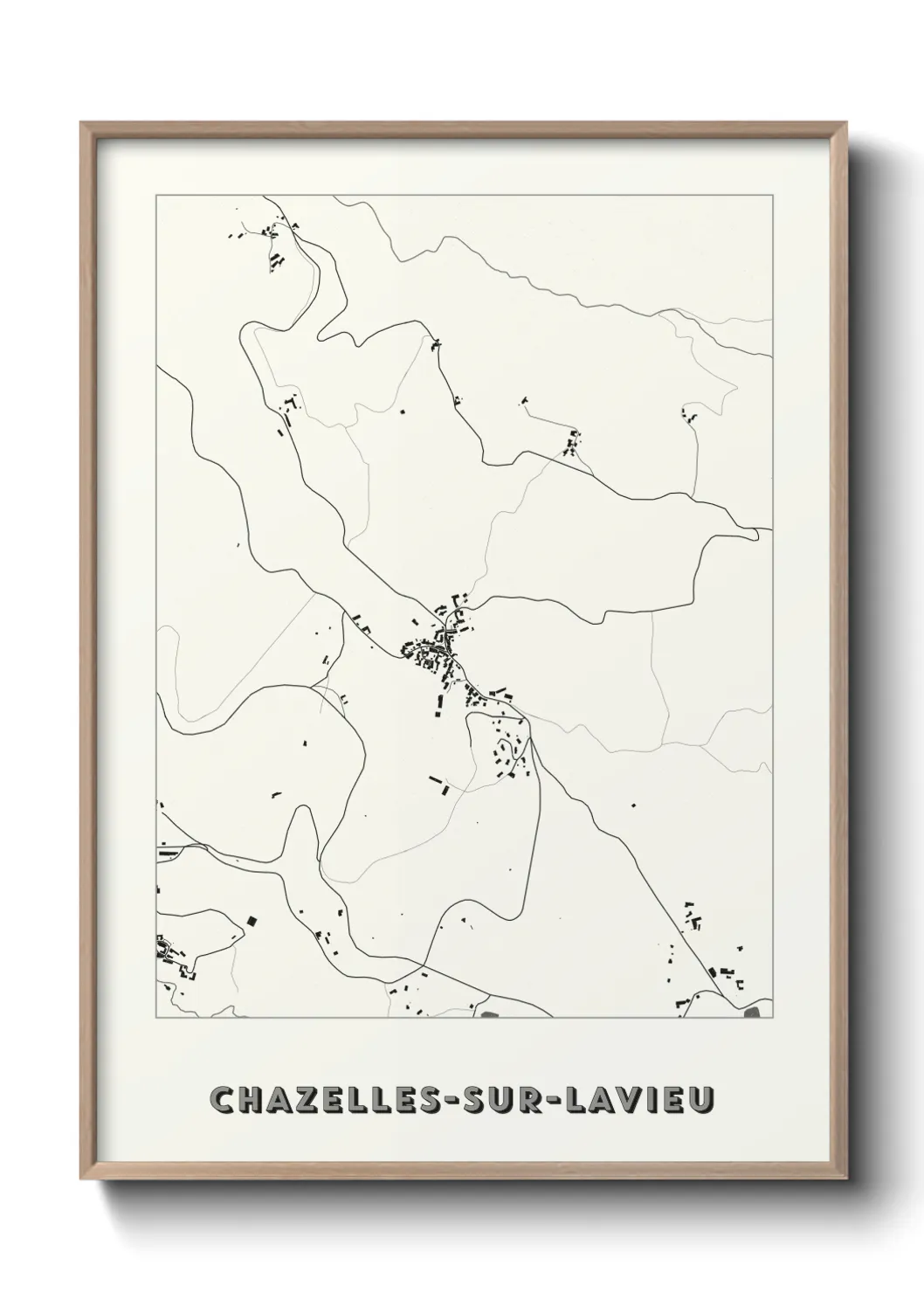 Une affiche de carte sur Chazelles-sur-Lavieu