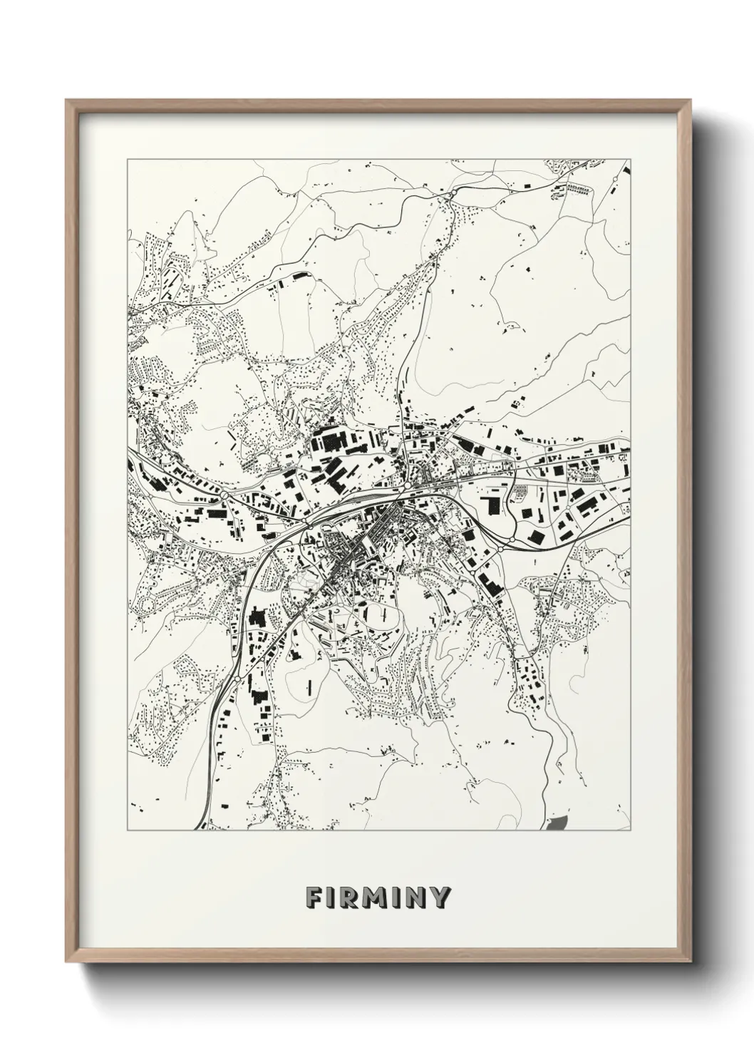 Une affiche de carte sur Firminy