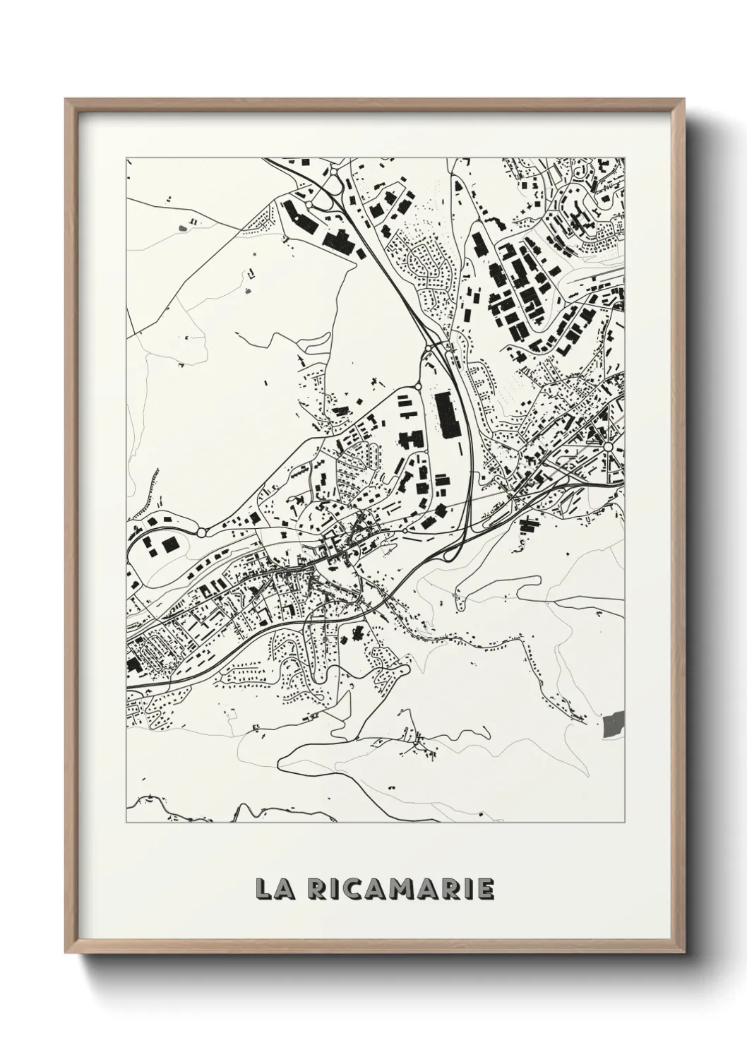 Une affiche de carte sur La Ricamarie