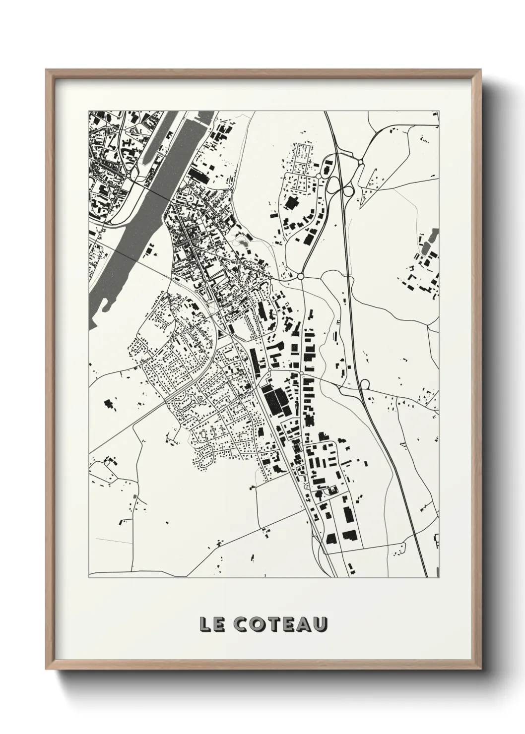 Une affiche de carte sur Le Coteau