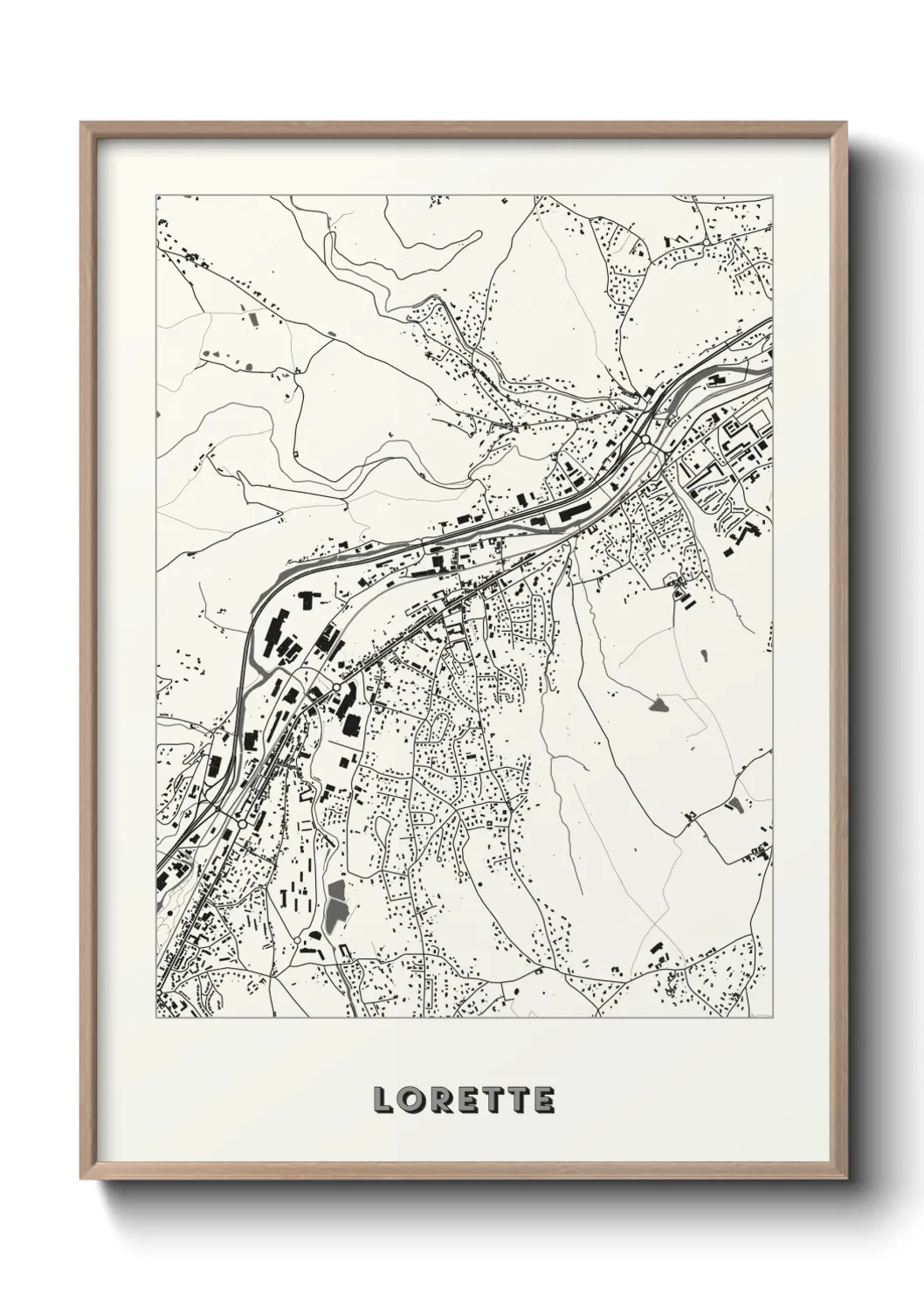 Une affiche de carte sur Lorette