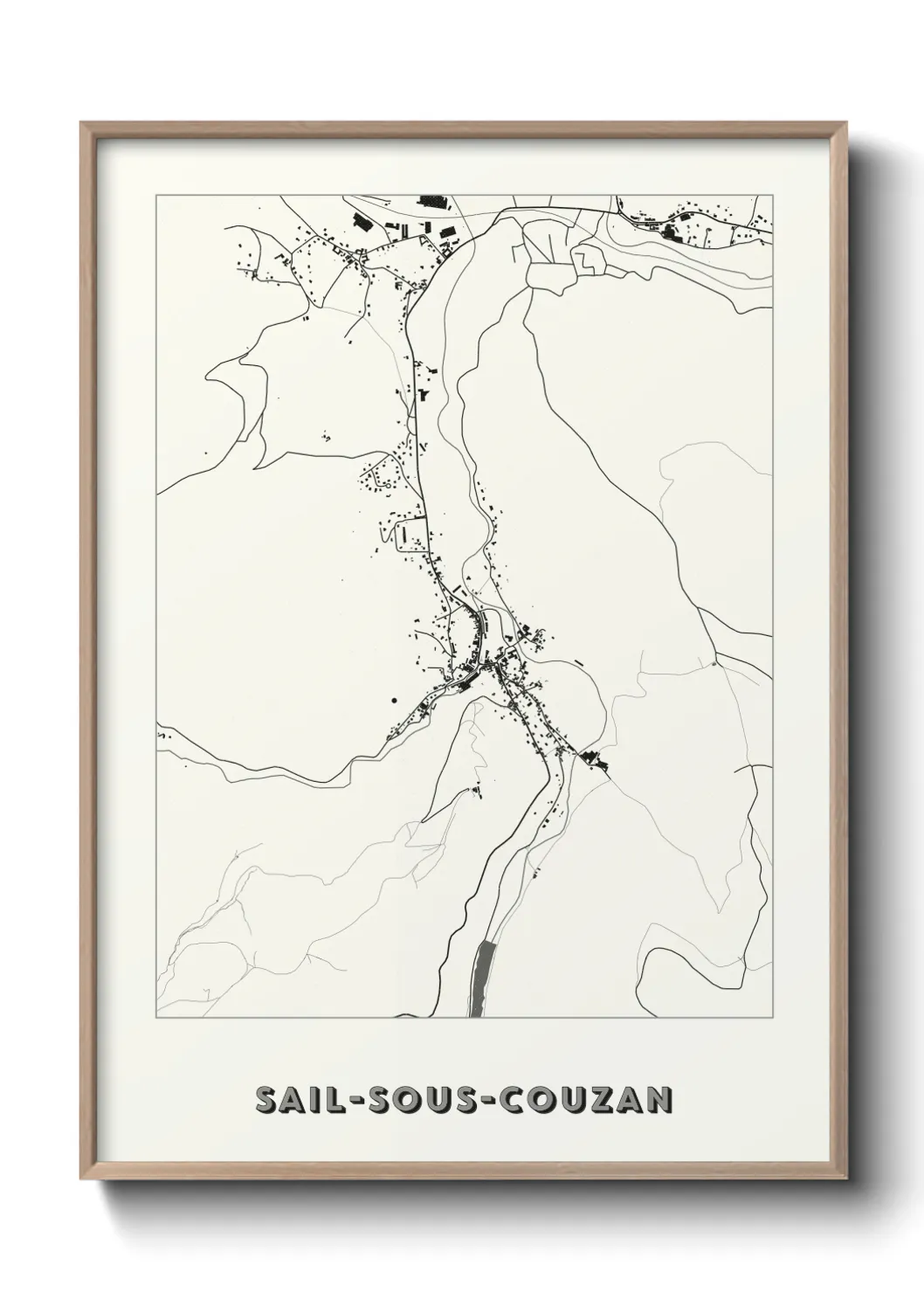 Une affiche de carte sur Sail-sous-Couzan