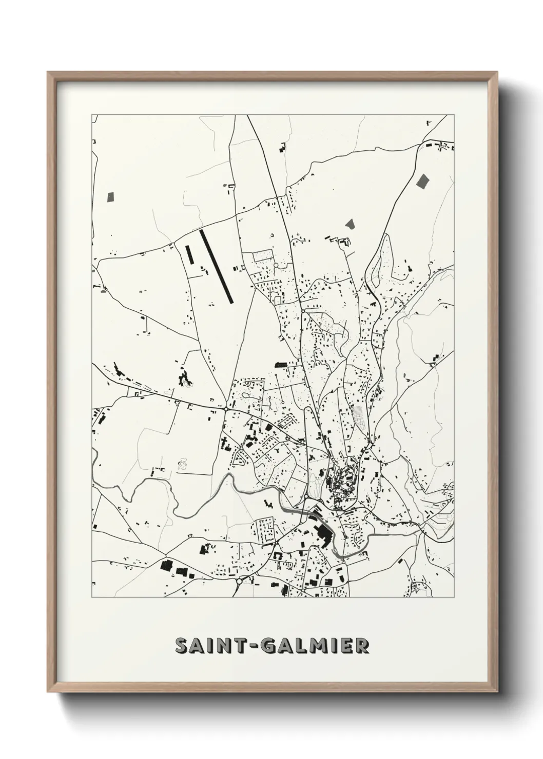 Une affiche de carte sur Saint-Galmier