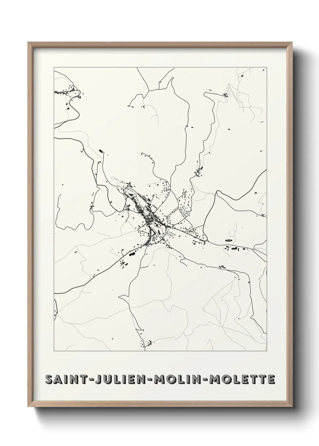 Une affiche de carte sur Saint-Julien-Molin-Molette