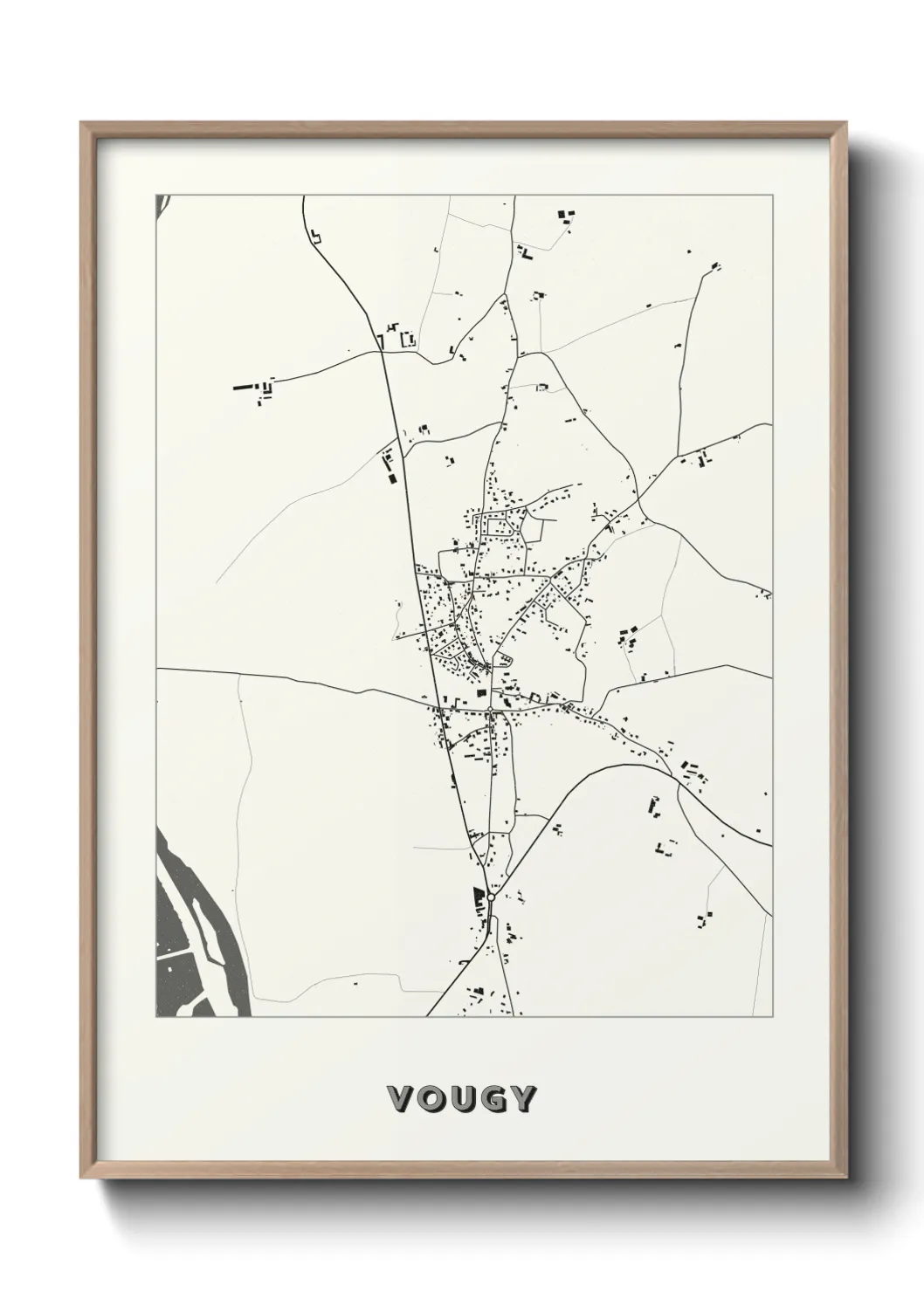 Une affiche de carte sur Vougy