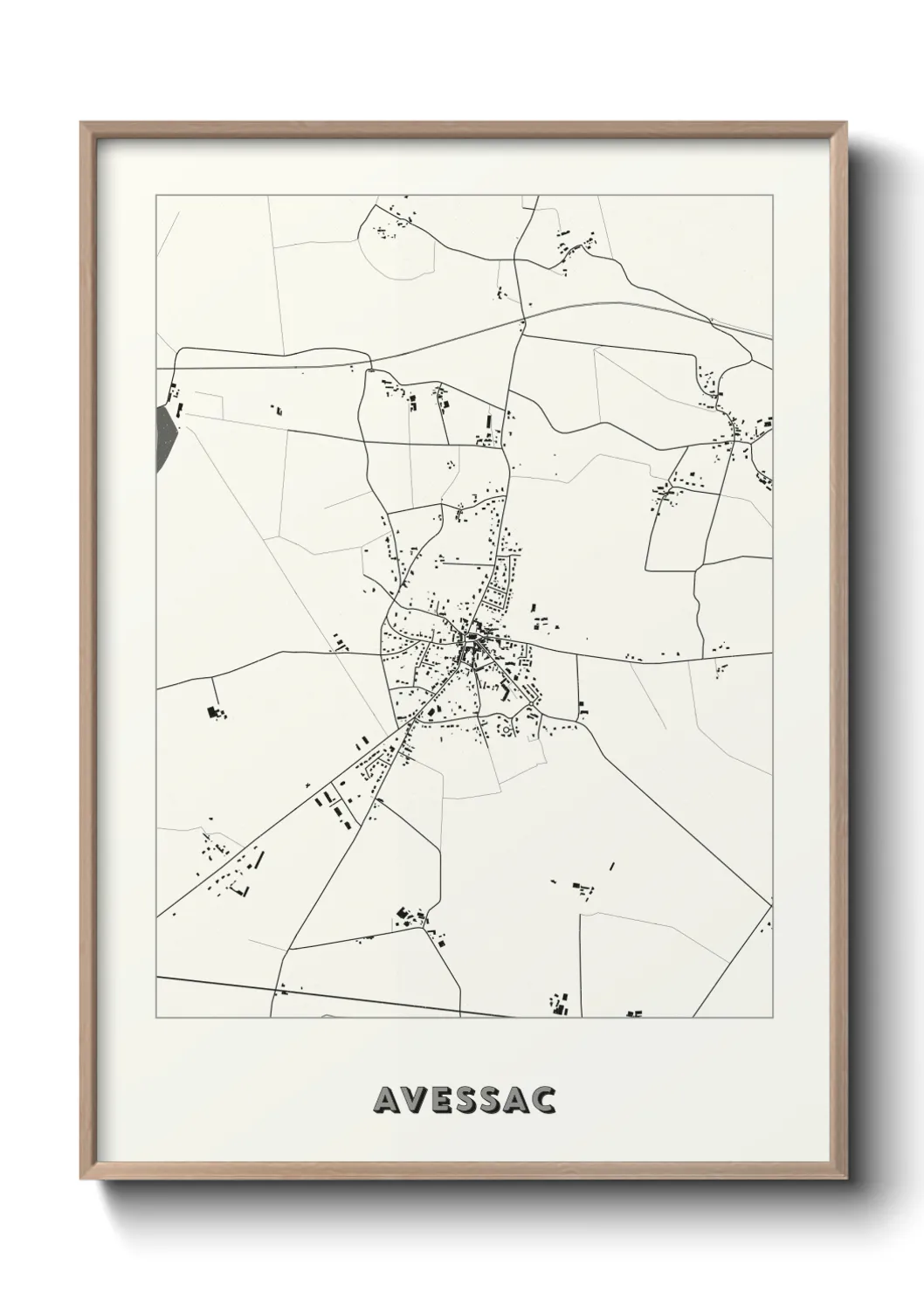 Une affiche de carte sur Avessac