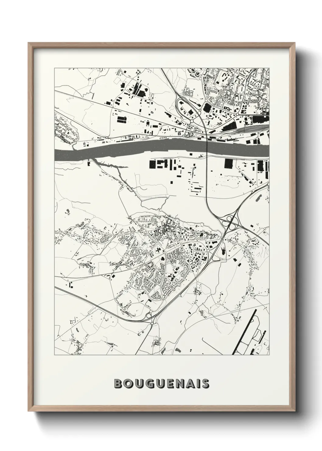 Une affiche de carte sur Bouguenais
