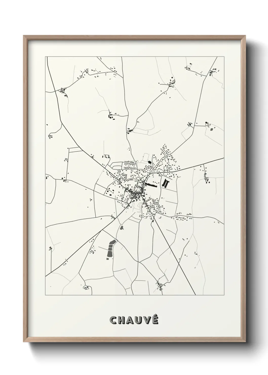 Une affiche de carte sur Chauvé