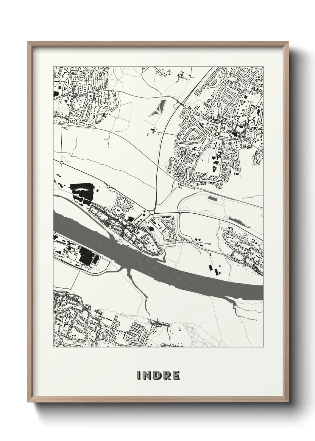 Une affiche de carte sur Indre