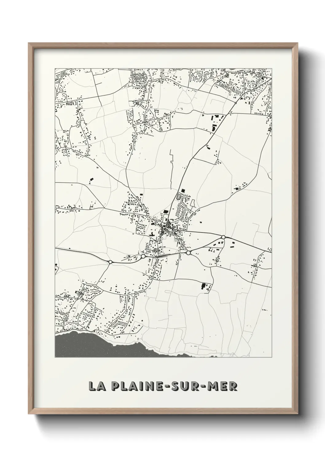 Une affiche de carte sur La Plaine-sur-Mer