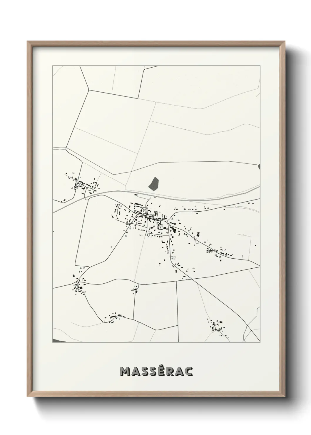 Une affiche de carte sur Massérac