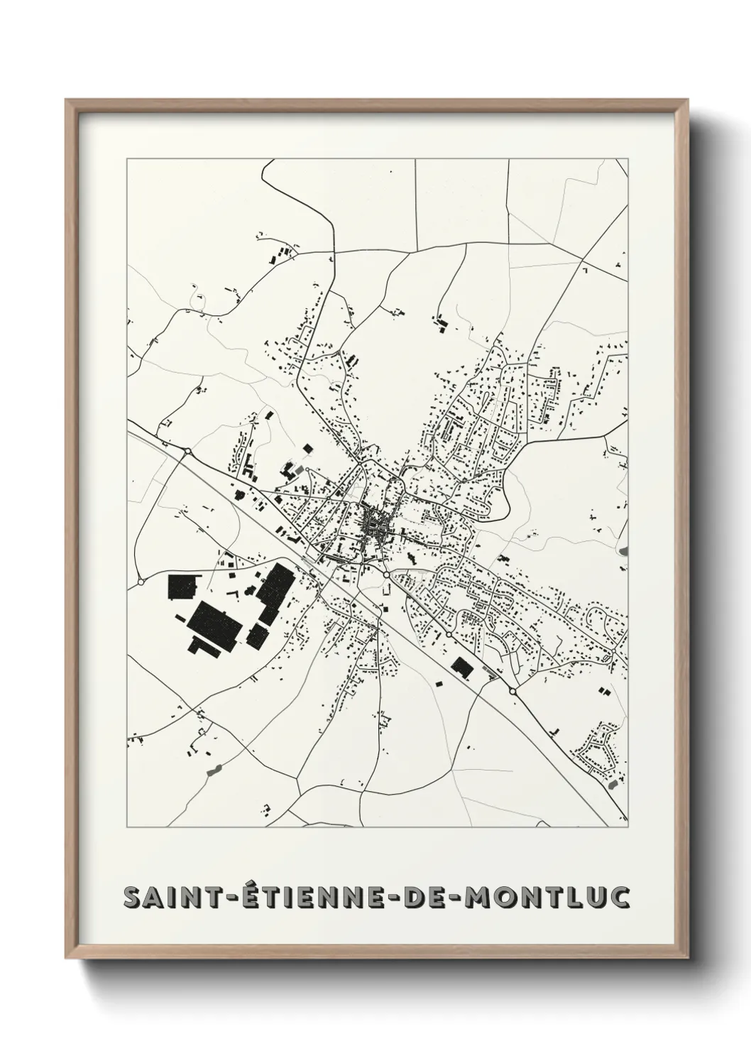 Une affiche de carte sur Saint-Étienne-de-Montluc