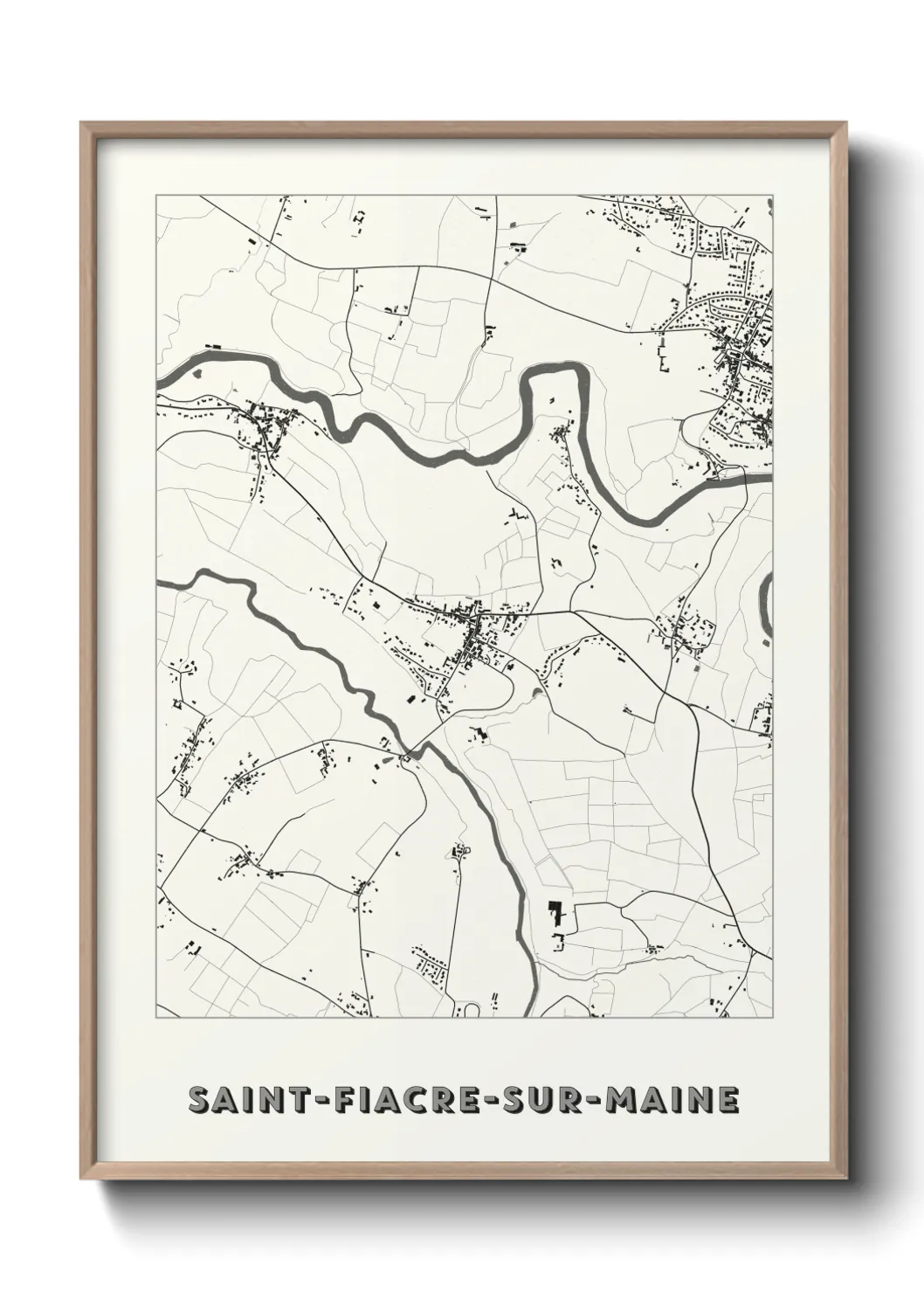 Une affiche de carte sur Saint-Fiacre-sur-Maine