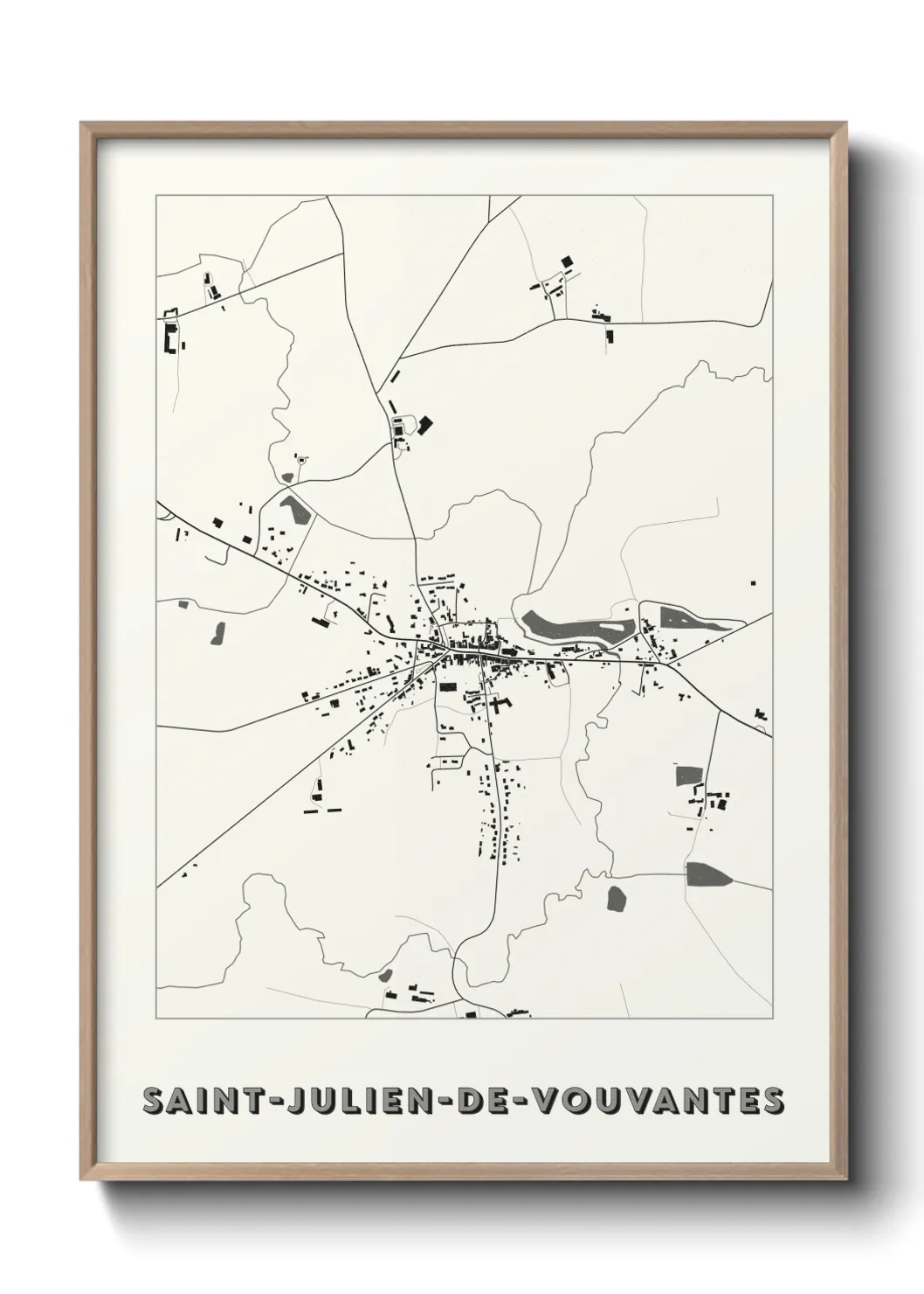 Une affiche de carte sur Saint-Julien-de-Vouvantes