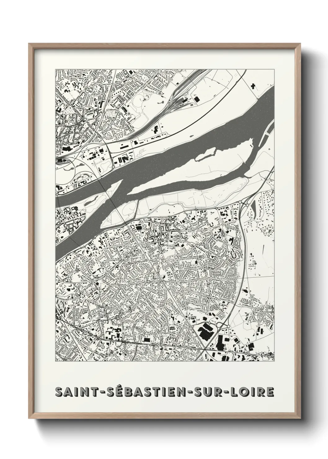 Une affiche de carte sur Saint-Sébastien-sur-Loire