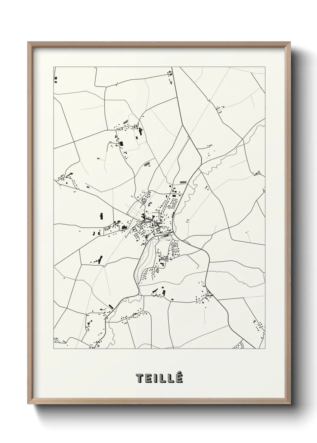 Une affiche de carte sur Teillé