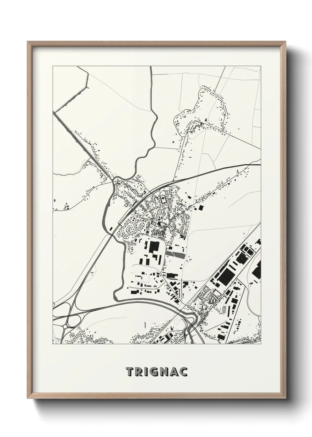 Une affiche de carte sur Trignac