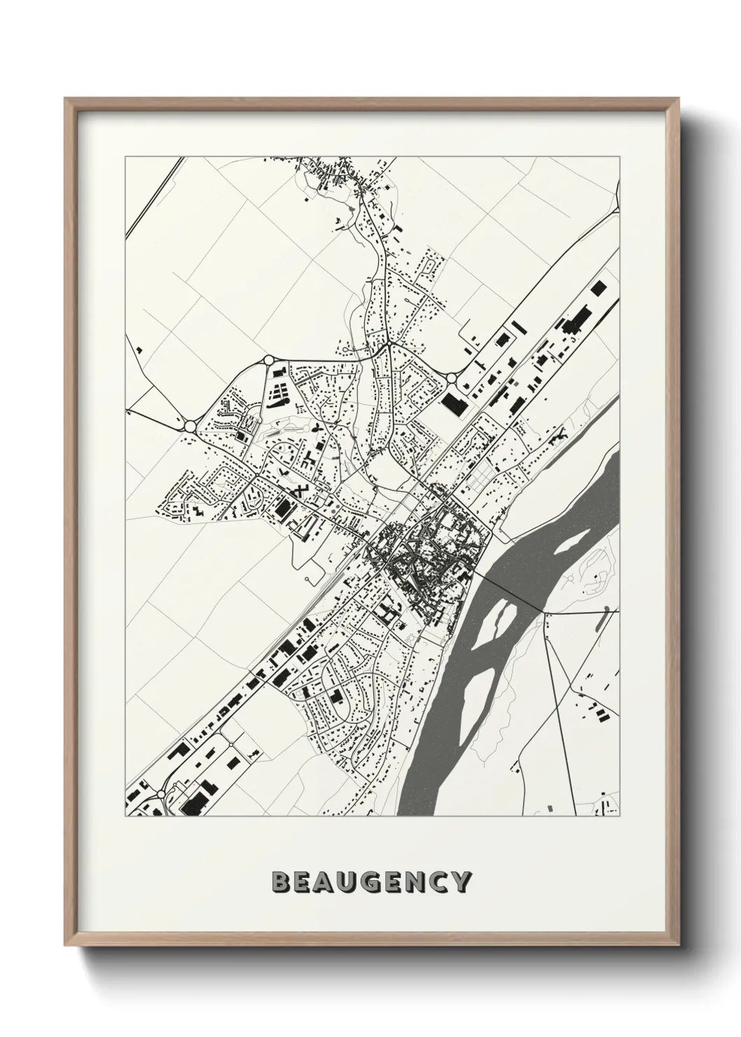 Une affiche de carte sur Beaugency