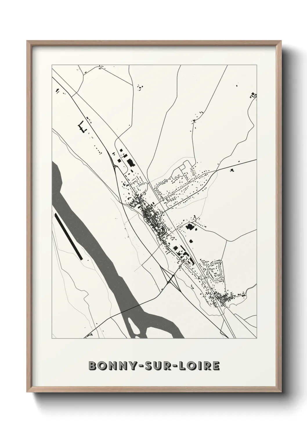 Une affiche de carte sur Bonny-sur-Loire