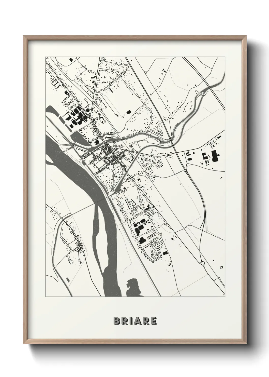 Une affiche de carte sur Briare