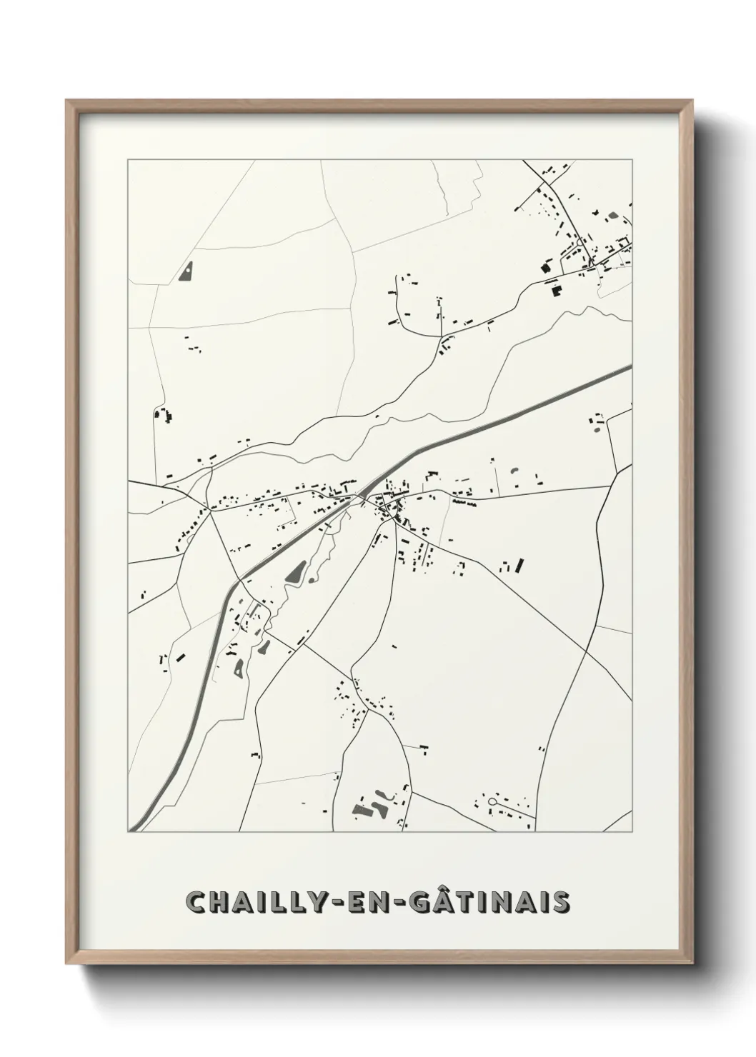 Une affiche de carte sur Chailly-en-Gâtinais