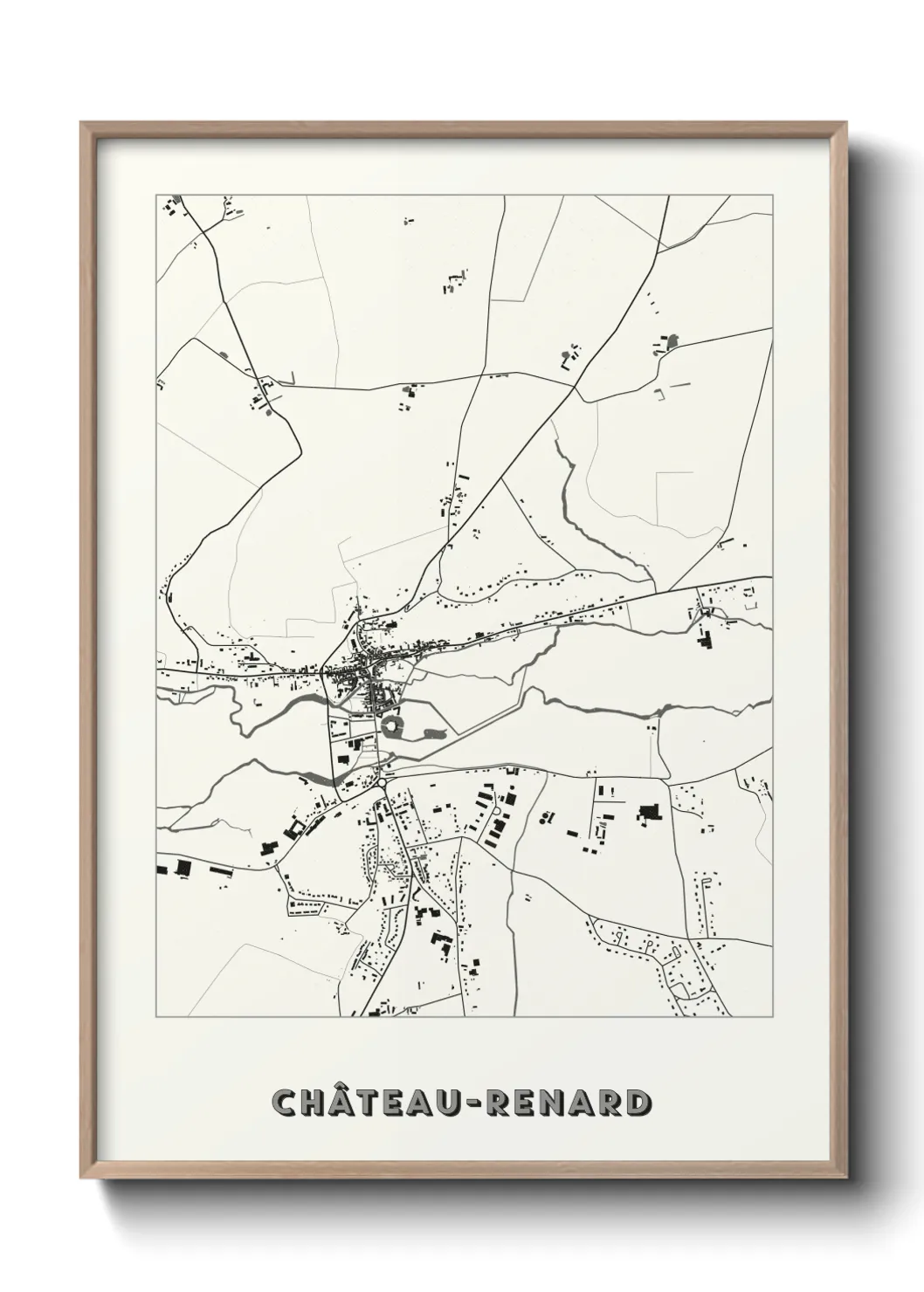 Une affiche de carte sur Château-Renard