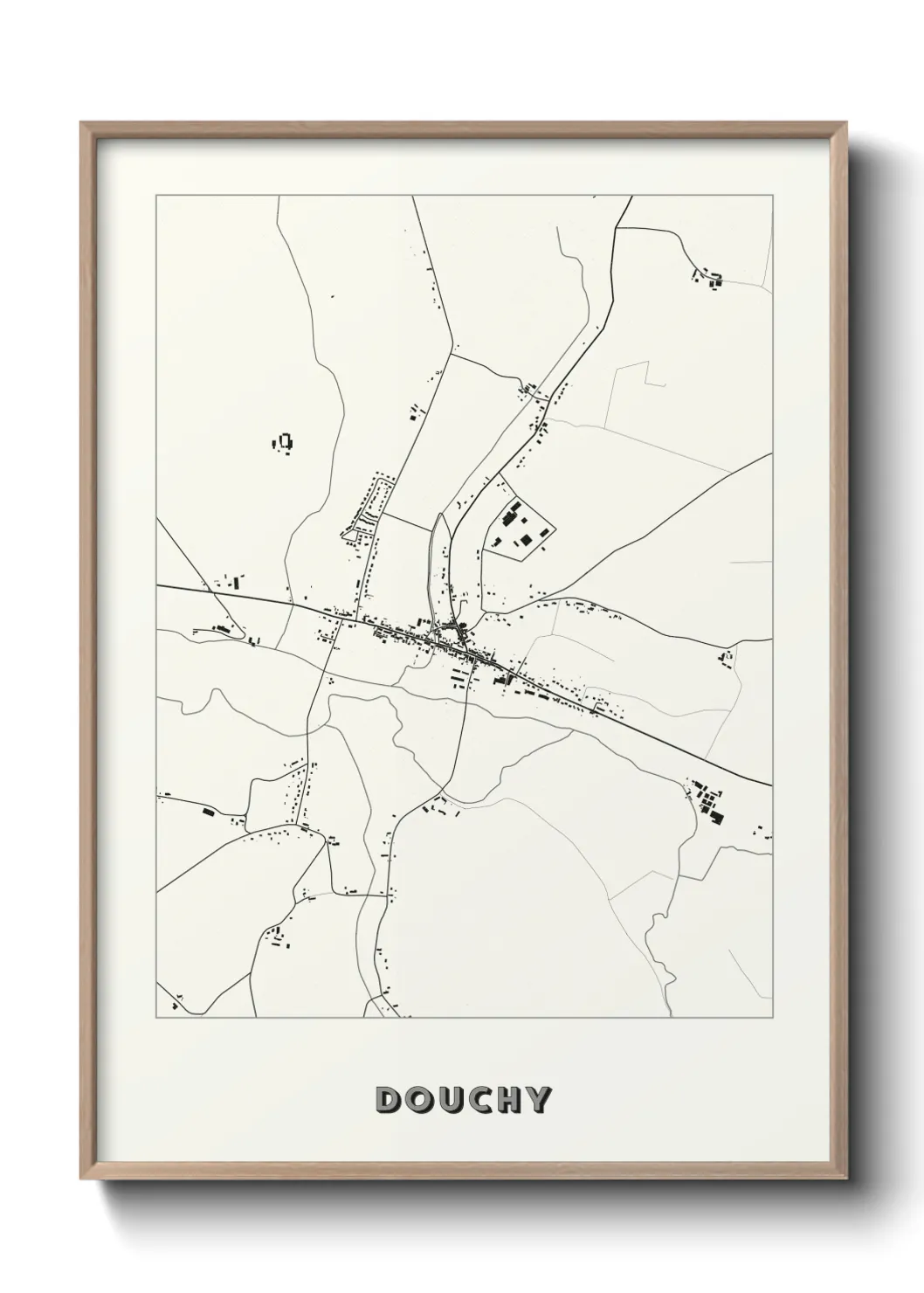 Une affiche de carte sur Douchy