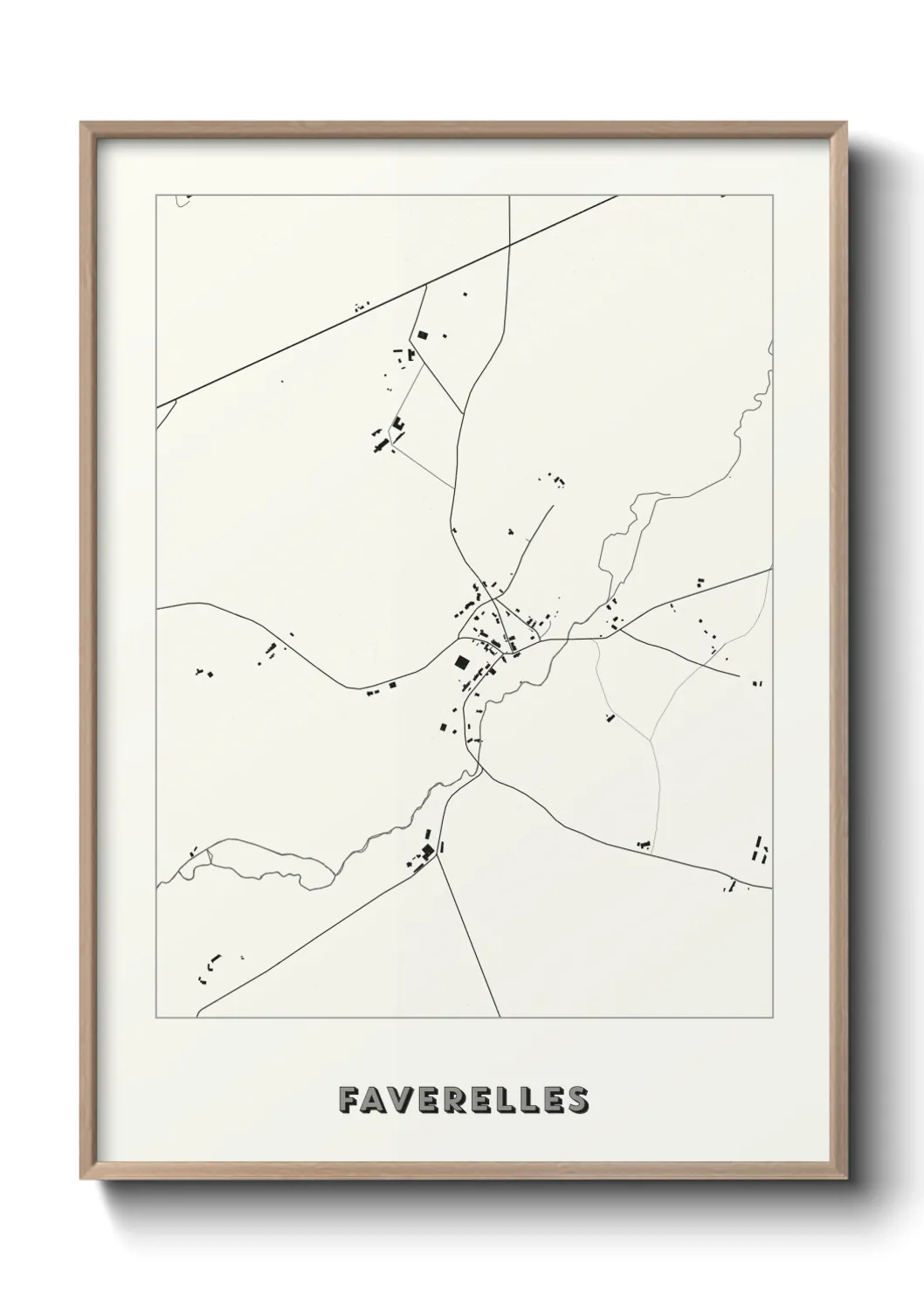 Une affiche de carte sur Faverelles