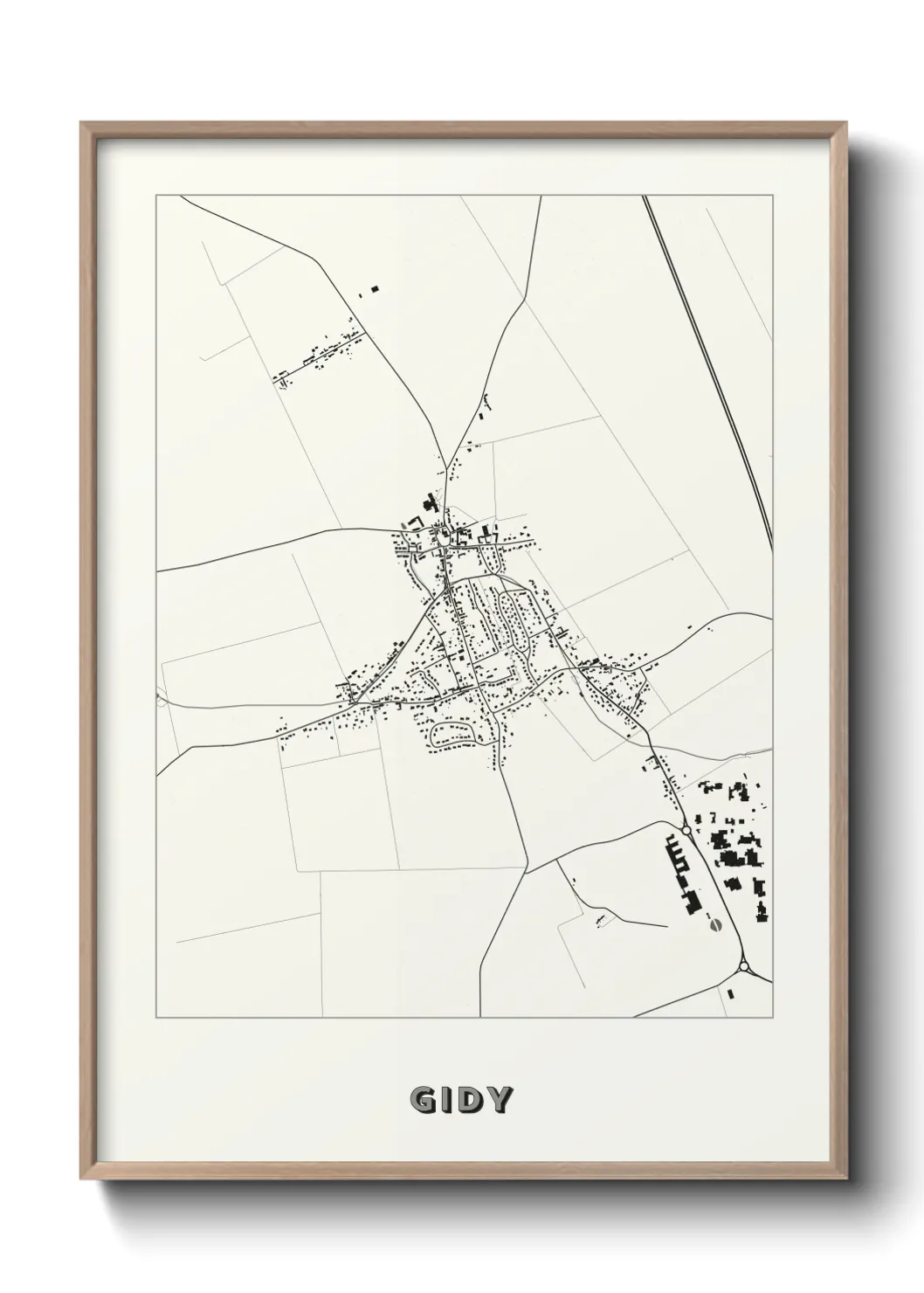 Une affiche de carte sur Gidy