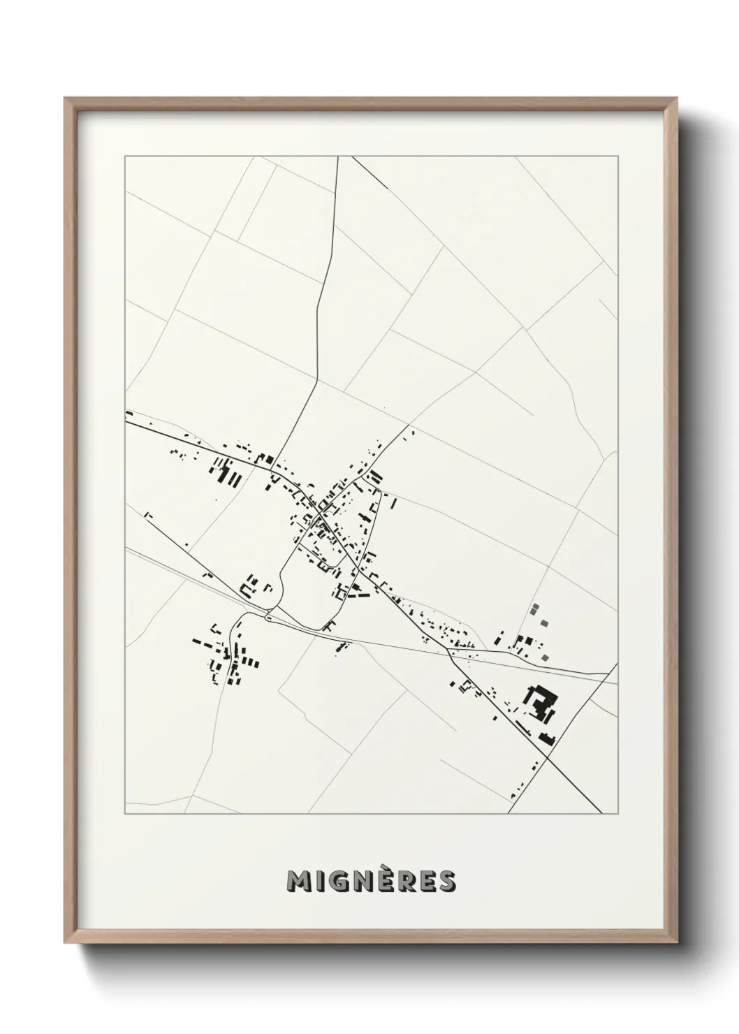 Une affiche de carte sur Mignères