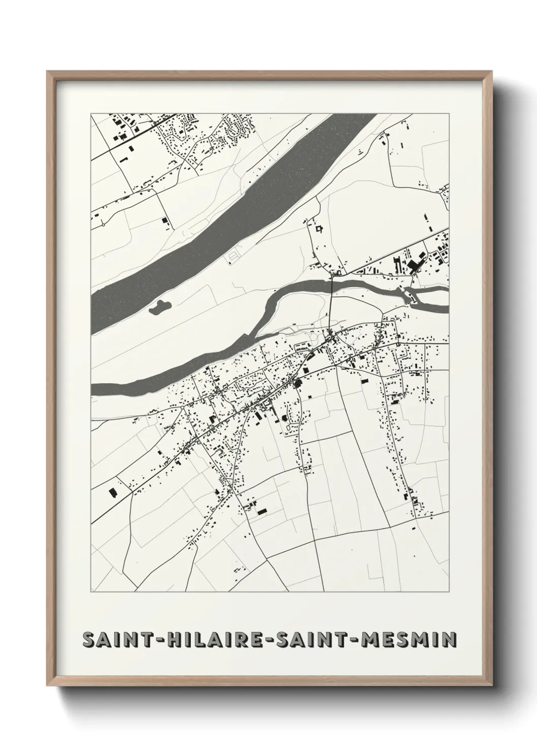 Une affiche de carte sur Saint-Hilaire-Saint-Mesmin