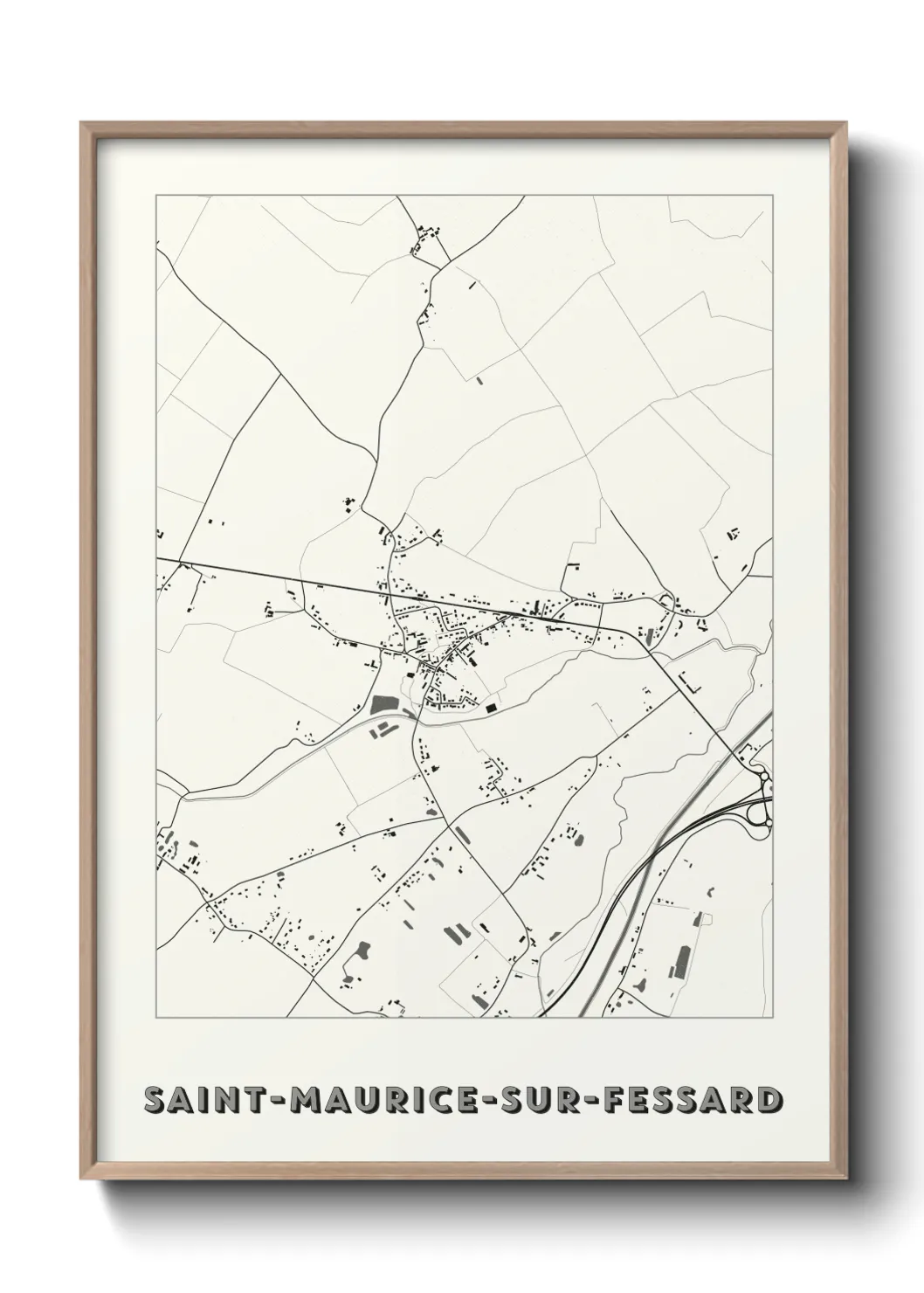 Une affiche de carte sur Saint-Maurice-sur-Fessard