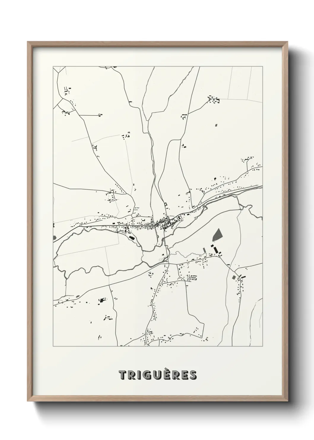Une affiche de carte sur Triguères