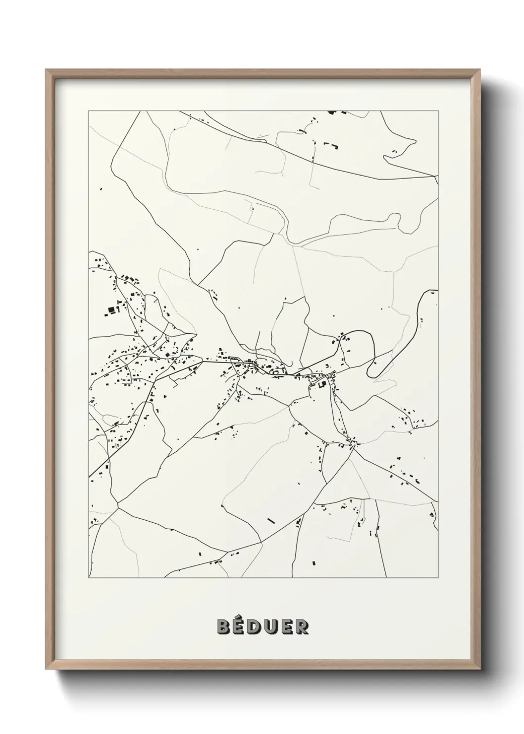 Une affiche de carte sur Béduer