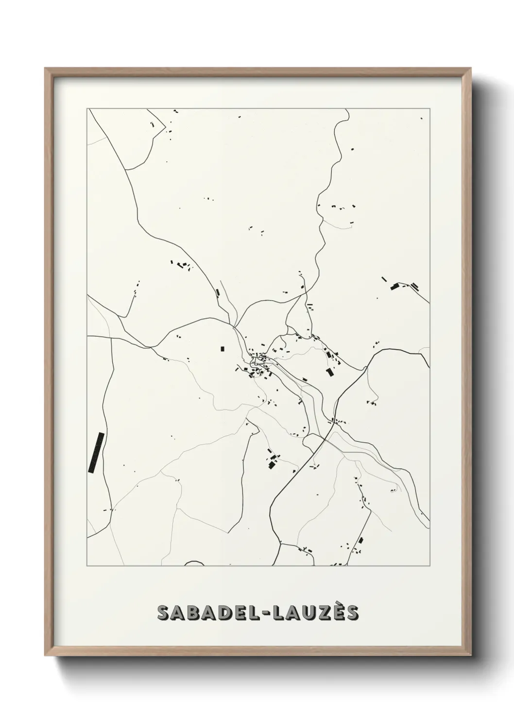 Une affiche de carte sur Sabadel-Lauzès