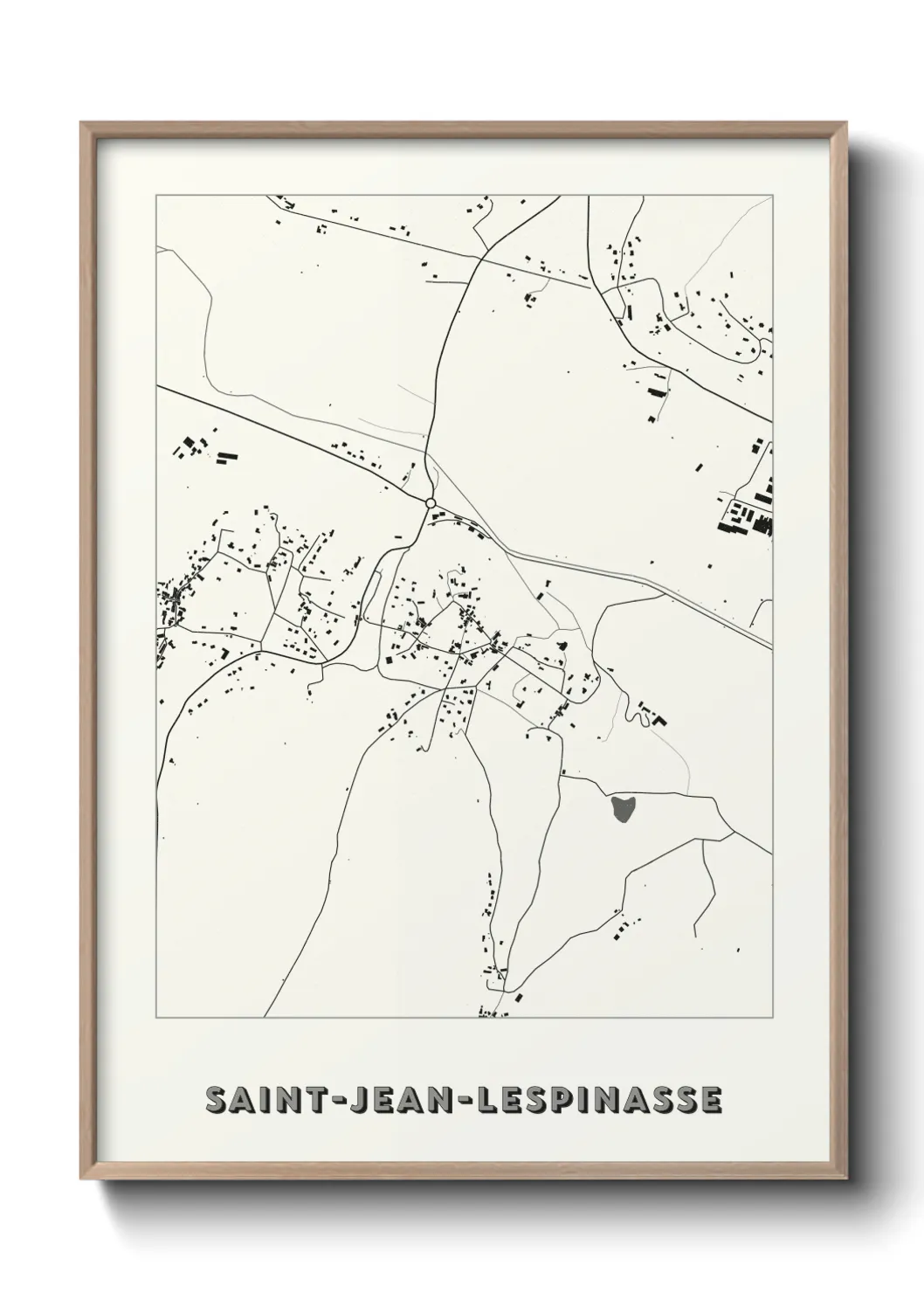 Une affiche de carte sur Saint-Jean-Lespinasse