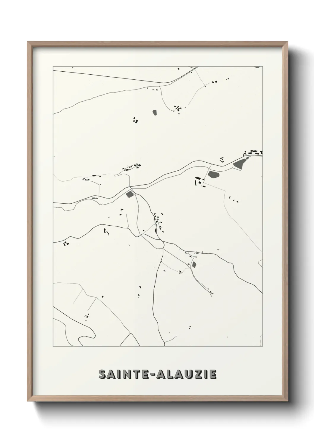 Une affiche de carte sur Sainte-Alauzie