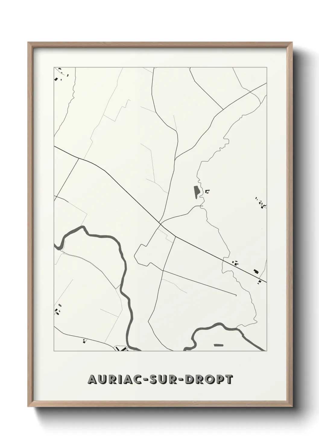 Une affiche de carte sur Auriac-sur-Dropt