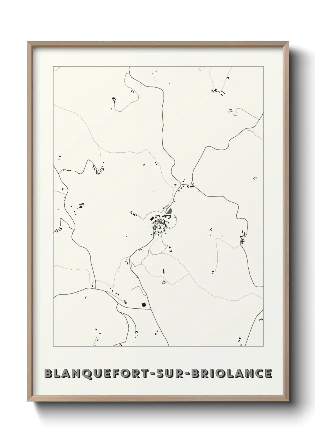Une affiche de carte sur Blanquefort-sur-Briolance